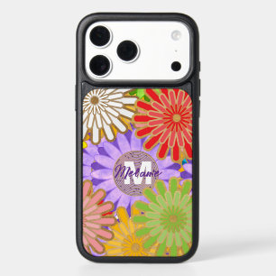 Bright Colorful Hippy Flower Pattern Personalised iPhone 17 Pro Max Case