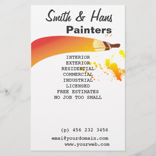 Bright Colorful House Painter Artist Flyer