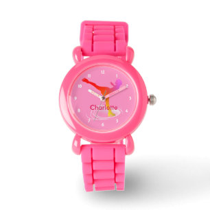 Bright Colorful Ice Skating Skater Silhouette Watch