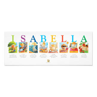 Bright & Colorful "Isabella" Name Print
