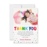 Bright Colorful Kids Birthday Photo Thank You Card Bright Colorful Kids Birthday Photo Thank You Card