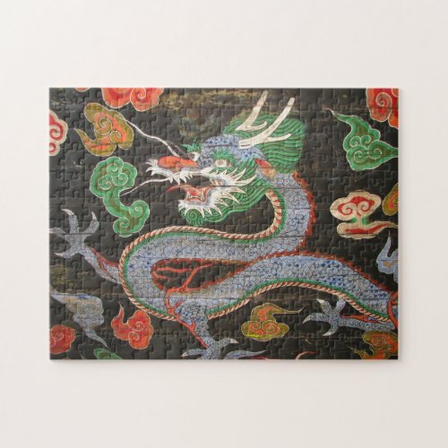 Bright Colorful Korea Asian Dragon Art Jigsaw Puzzle