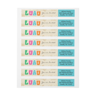 Bright & Colorful Luau Wraparound Address Label