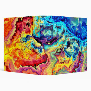 Bright colorful marble 3 ring binder