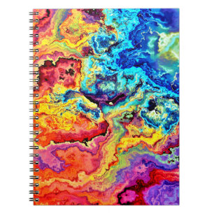 Bright colorful marble  notebook