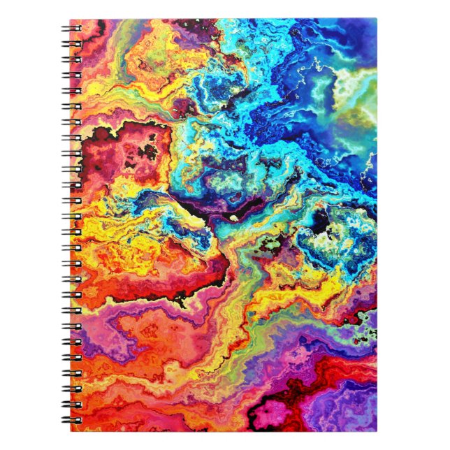 Bright colorful marble  notebook (Front)