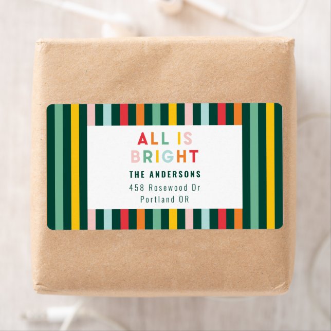 Bright colorful modern Christmas family  Label (Insitu)