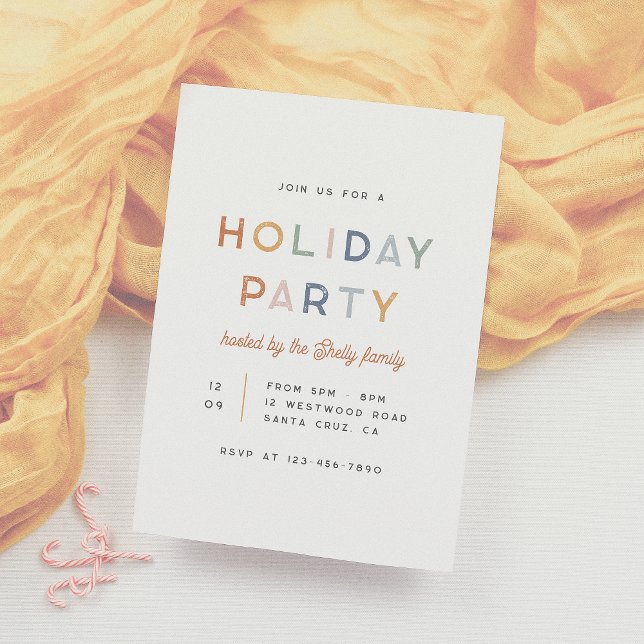 Bright & Colorful Modern Christmas Holiday Party Invitation (Creator Uploaded)