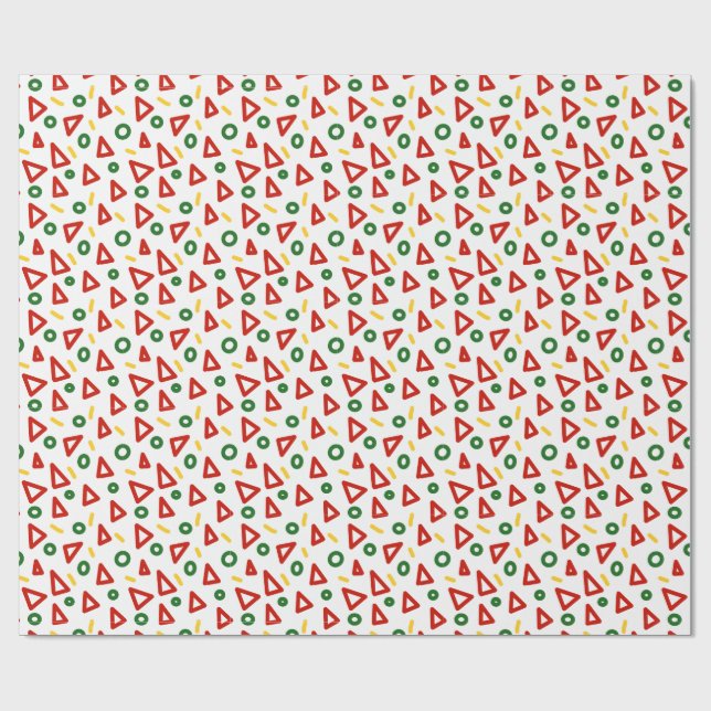 Bright Colorful Modern Christmas Party  Wrapping Paper (Flat)