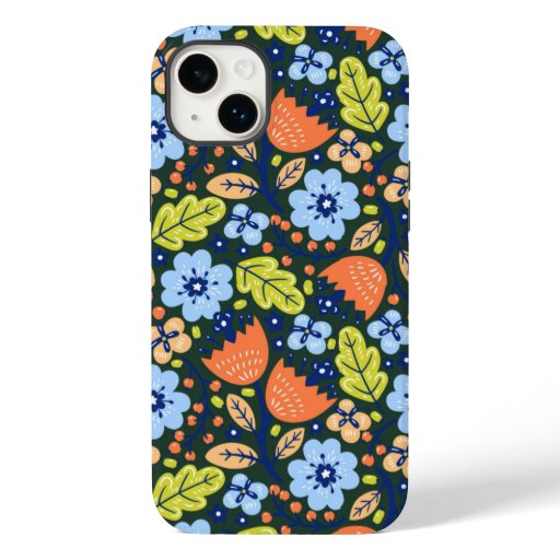 Bright Colorful Modern Pretty Flower Pattern Case-Mate iPhone 14 Plus Case