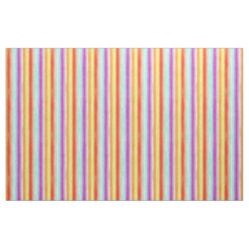 Bright Colorful Modern Watercolor Stripes Pattern Fabric