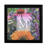 Bright Colorful Monogram Flowers Gift Box