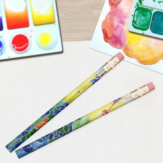 Bright Colorful Mosaic Art Pencil