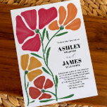 Bright & Colorful Nouveau Floral Wedding Invitation<br><div class="desc">A bright,  modern color palette sets this wedding stationery suite apart from the rest. The design features a stylized floral bouquet,  and you may customize all of the text.</div>