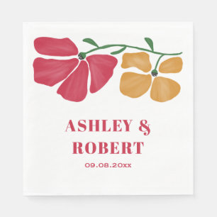 Bright & Colorful Nouveau Floral Wedding Reception Napkins