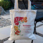 Bright & Colorful Nouveau Flower Wedding Welcome Tote Bag<br><div class="desc">A bright,  modern color palette sets this wedding suite apart from the rest. The design features a stylized floral bouquet,  and you may customize all of the text.</div>