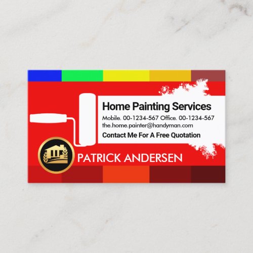 Bright Colorful Paint Colors Painter Business Card