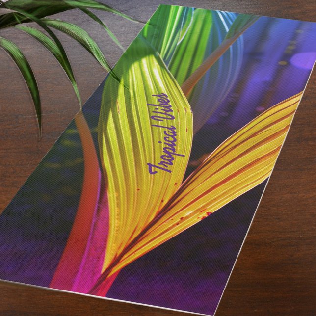 Bright Colorful Palm Fronds Tropical Yoga Mat (Creator Uploaded)