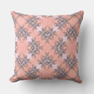Bright colorful palm leaf ornament throw pillow