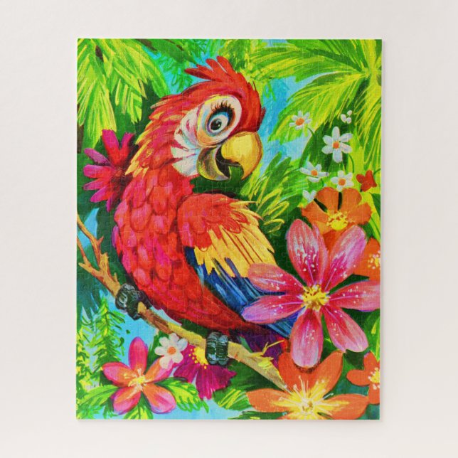 bright colorful parrot jigsaw puzzle (Vertical)