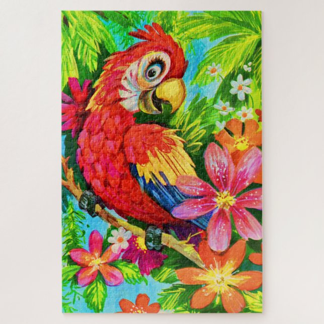 bright colorful parrot jigsaw puzzle (Vertical)