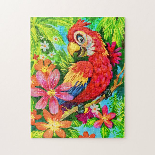bright colorful parrot jigsaw puzzle (Vertical)