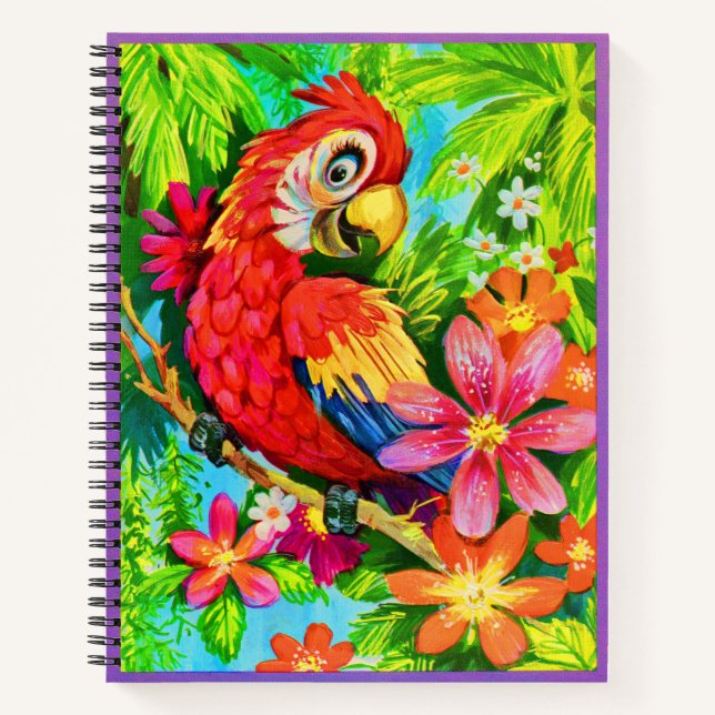 bright colorful parrot notebook (Front)