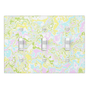 Bright Colorful Pastel Trippy Retro Boho Marble Light Switch Cover