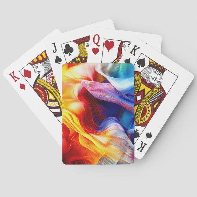 Bright Colorful Pattern Poker Cards (Back)