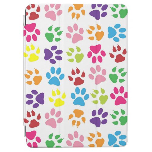 Bright Colorful Paw Prints Pattern iPad Air Cover
