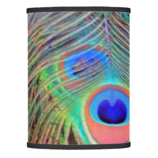 Bright Colorful Peacock Feathers Lamp Shade