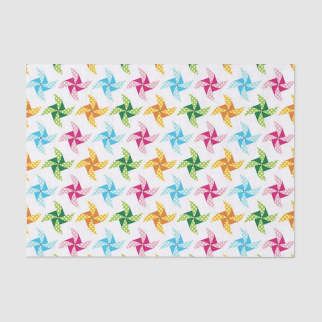 Bright Colorful Pinwheel Pattern Tissue Paper (Front)