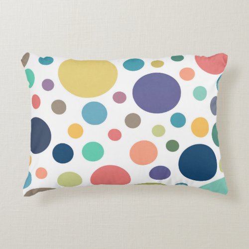 Bright Colorful Polka Dots Accent Pillow