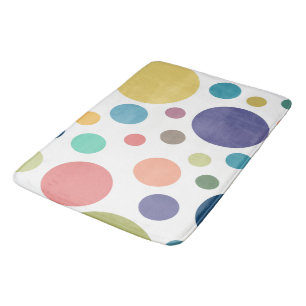 Bright Colorful Polka Dots Bath Mat