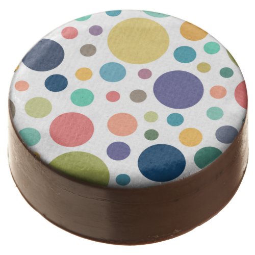 Bright Colorful Polka Dots Chocolate Covered Oreo