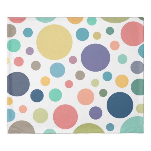 Bright Colorful Polka Dots Duvet Cover