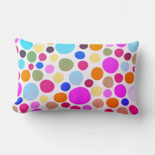 Bright Colorful Polka-dots Lumbar Pillow