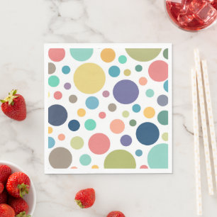 Bright Colorful Polka Dots Napkins