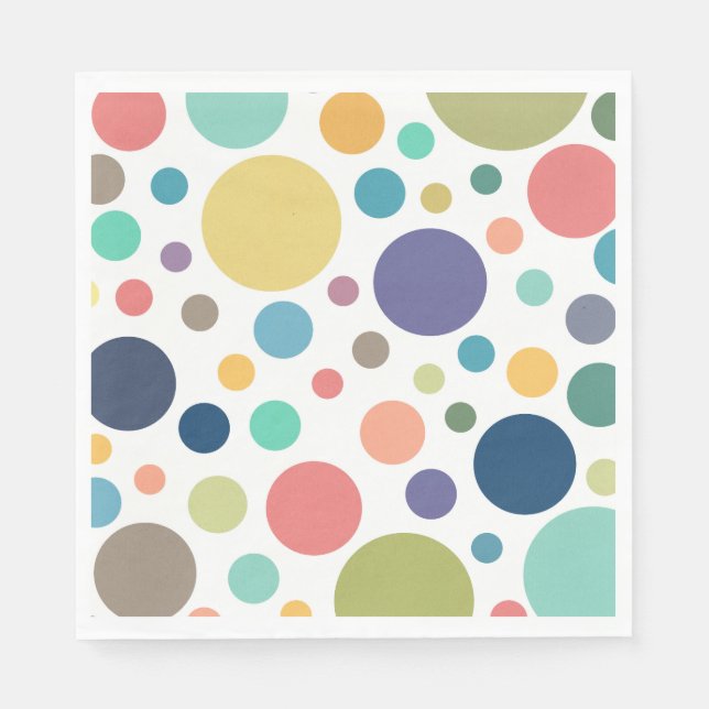 Bright Colorful Polka Dots Napkins (Front)