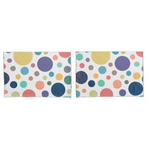 Bright Colorful Polka Dots Pillow Case