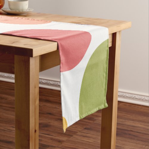 Bright Colorful Polka Dots Short Table Runner