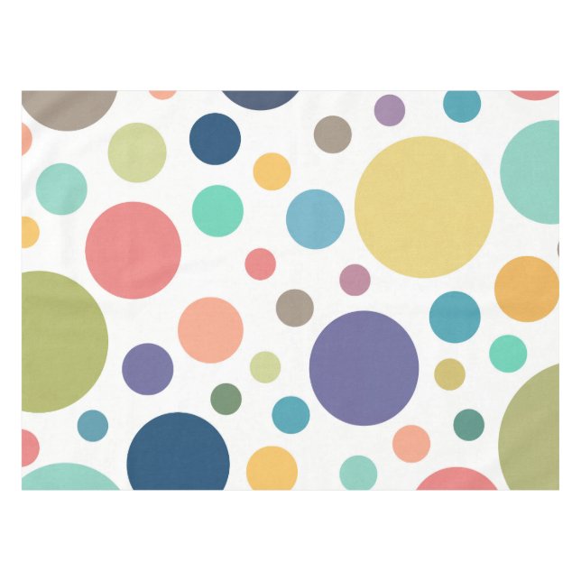 Bright Colorful Polka Dots Tablecloth (Front (Horizontal))