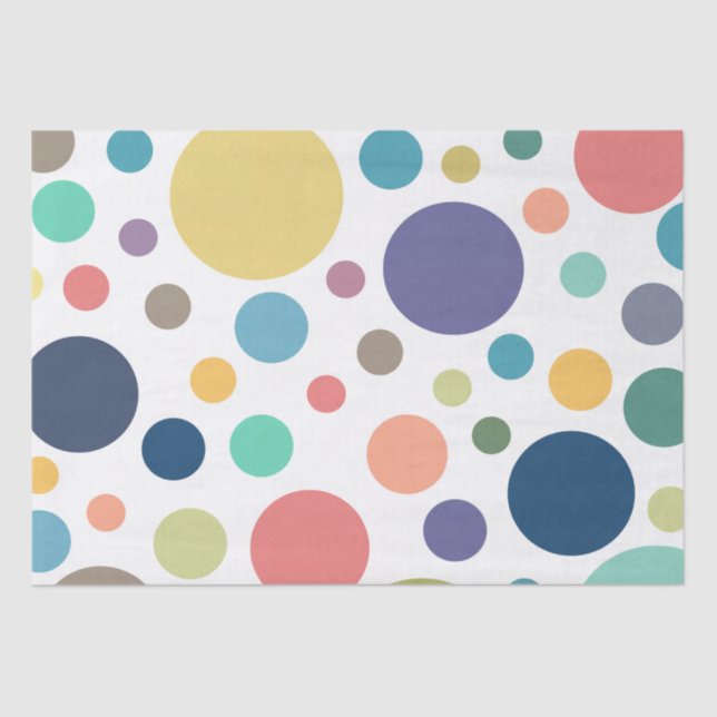 Bright Colorful Polka Dots Tissue Paper (Front)