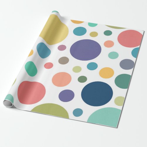 Bright Colorful Polka Dots Wrapping Paper