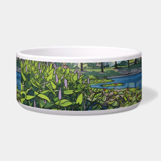 Bright Colorful Pop Art Koi Pond Illustration Bowl