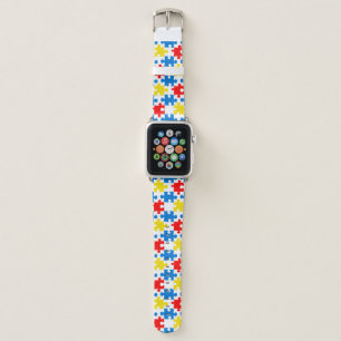Bright Colorful Puzzle Piece Pattern Apple Watch Band