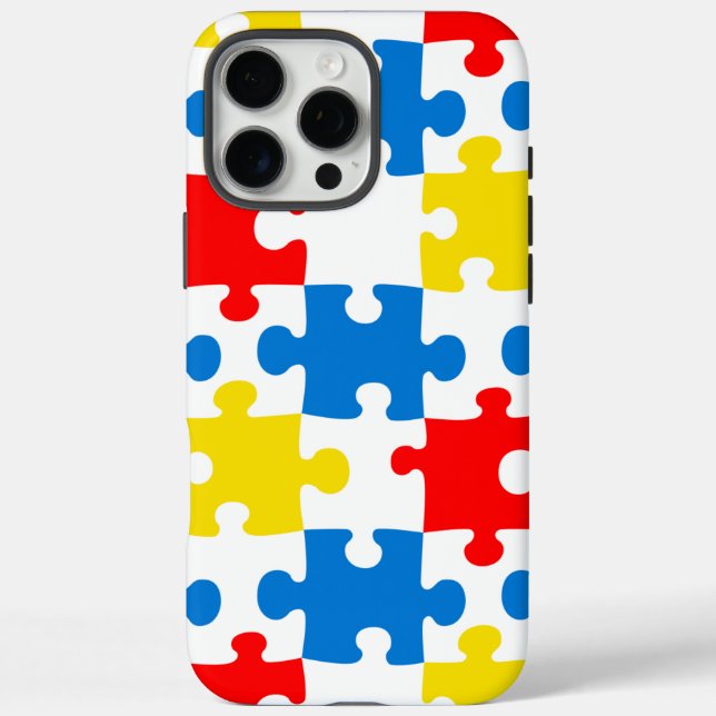 Bright Colorful Puzzle Piece Pattern Case-Mate iPhone Case (Back)