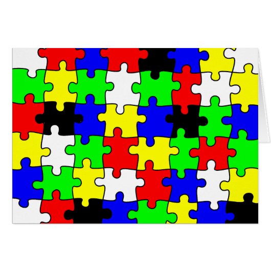 Bright & Colorful Puzzle Pieces Cards (Front Horizontal)