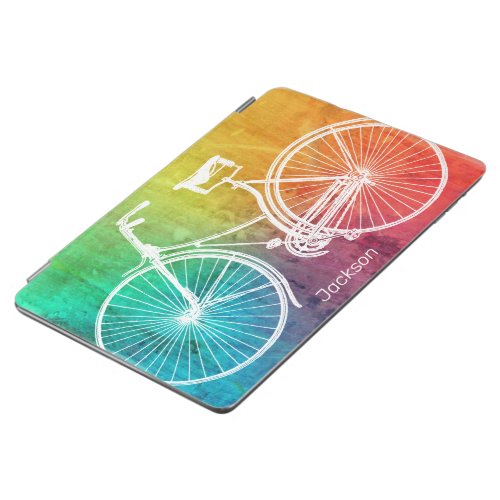 Bright Colorful Rainbow Bicycle Personalised iPad Air Cover