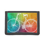 Bright Colorful Rainbow Bicycle Trifold Wallet